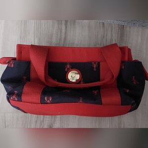 Red and Navy Tote Bag